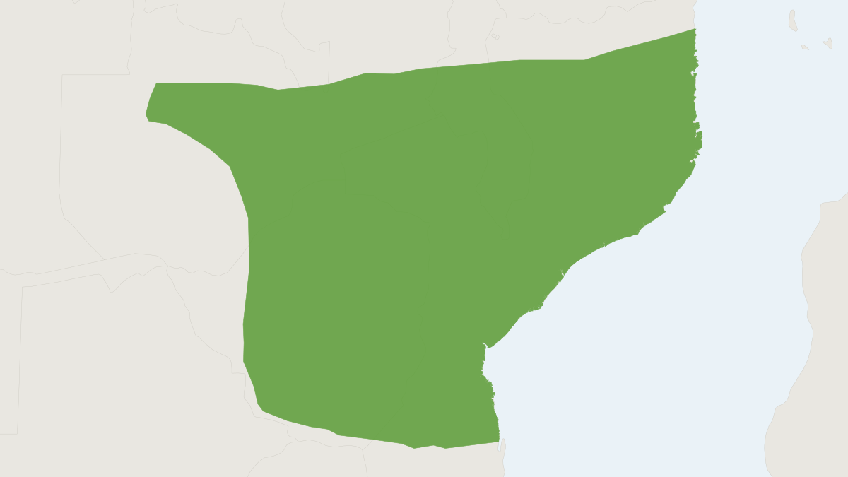 Range map of the Mozambican Horseshoe Bat (Rhinolophus mossambicus)