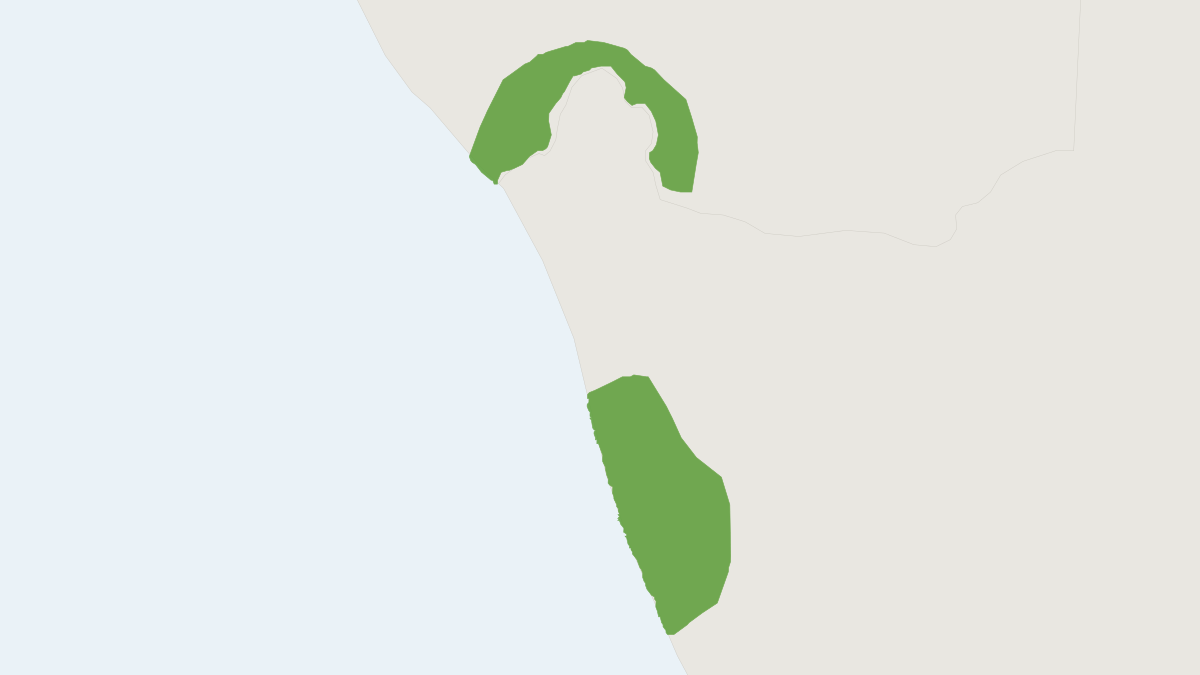 Range map of the Namaqua Dune Mole Rat (Bathyergus janetta) covering Namibia and South Africa