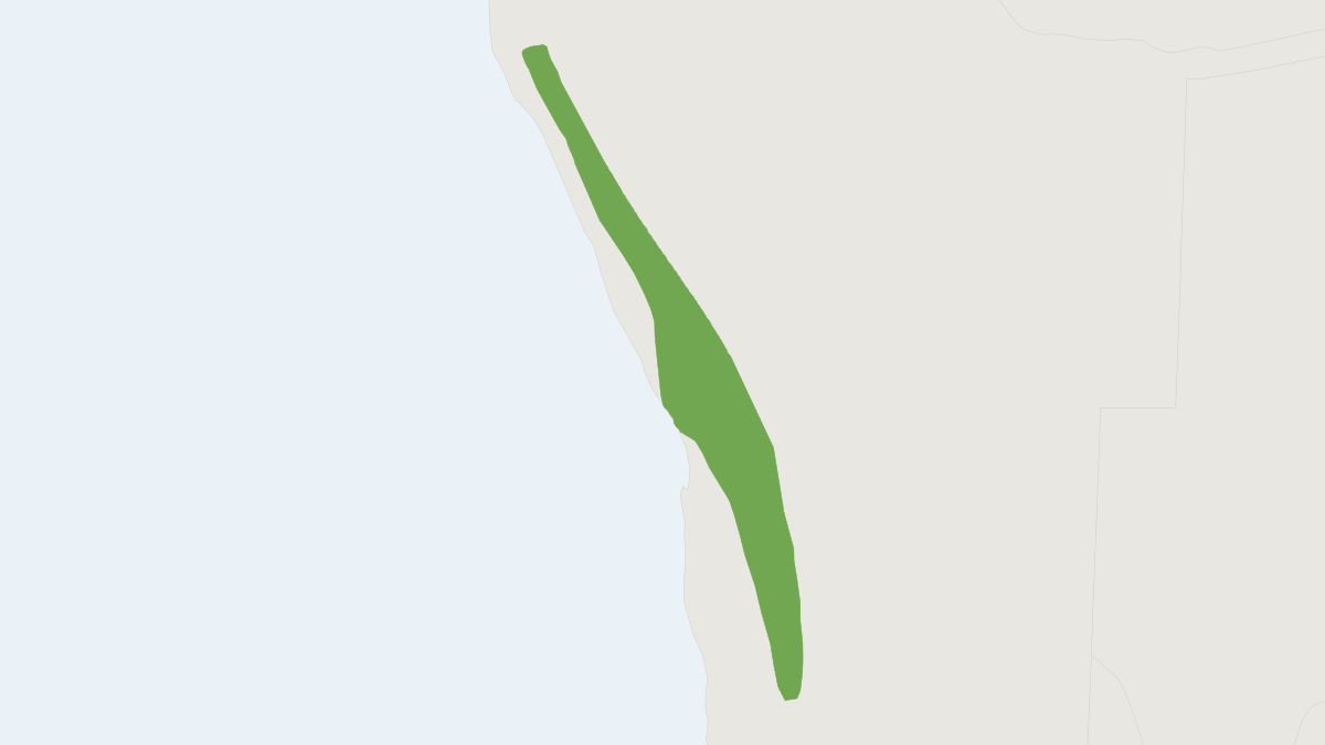 Range map of the Namib Round-eared Sengi (Macroscelides flavicaudatus)