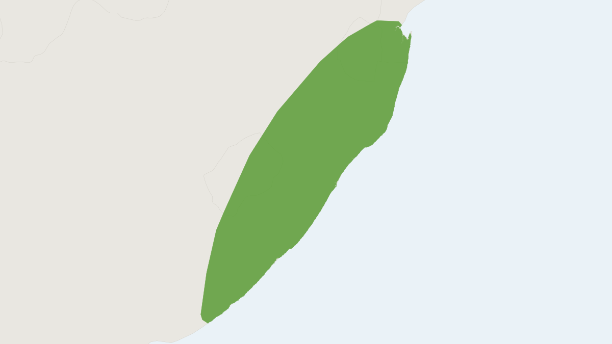 Range map of the Natal Red Rock Hare (Pronolagus crassicaudatus)