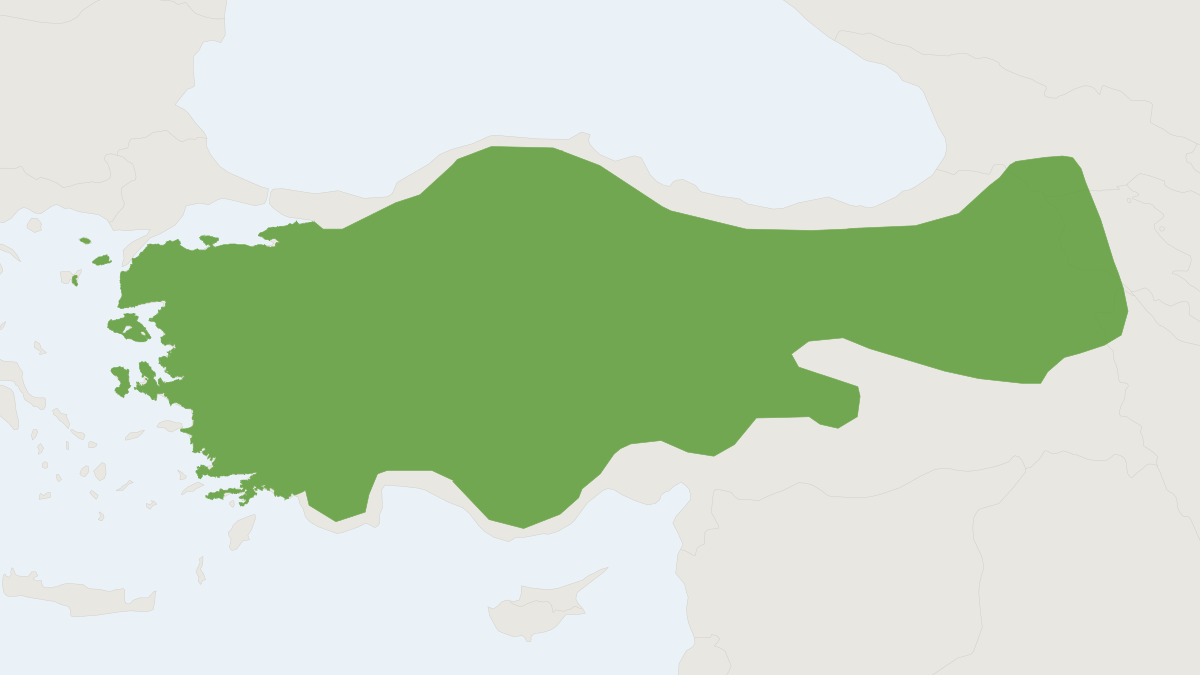 Range map of the Nehring's Blind Mole Rat (Nannospalax xanthodon)