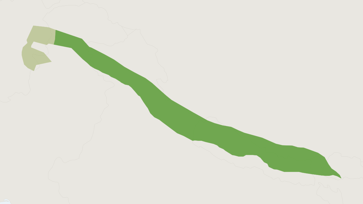 Range map of the Nepal Gray Langur (Semnopithecus schistaceus)