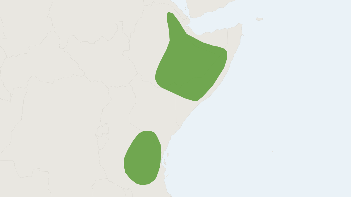 Range map of the Neumann's Arvicanthis (Arvicanthis neumanni) covering Ethiopia, Kenya and Tanzania