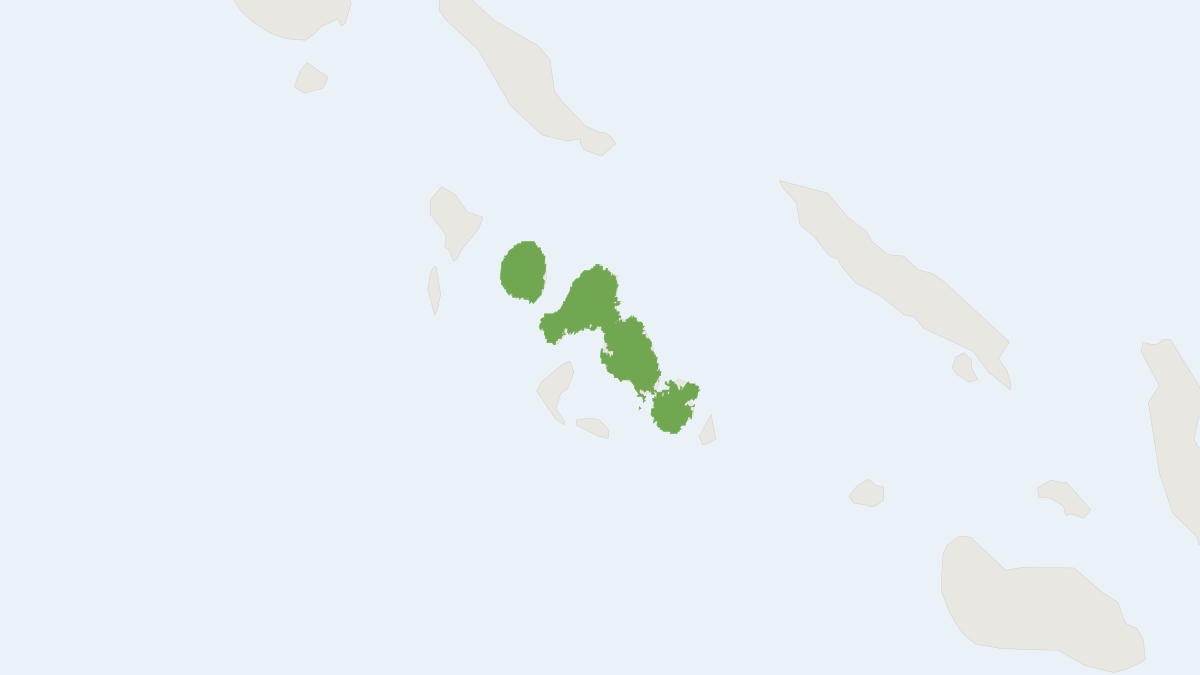 Range map of the New Georgian Monkey-faced Bat (Pteralopex taki)