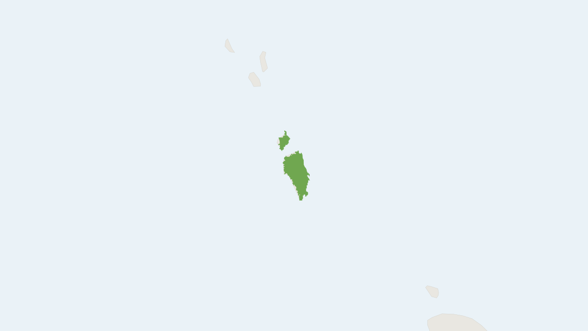 Range map of the Nicobar Treeshrew (Tupaia nicobarica)