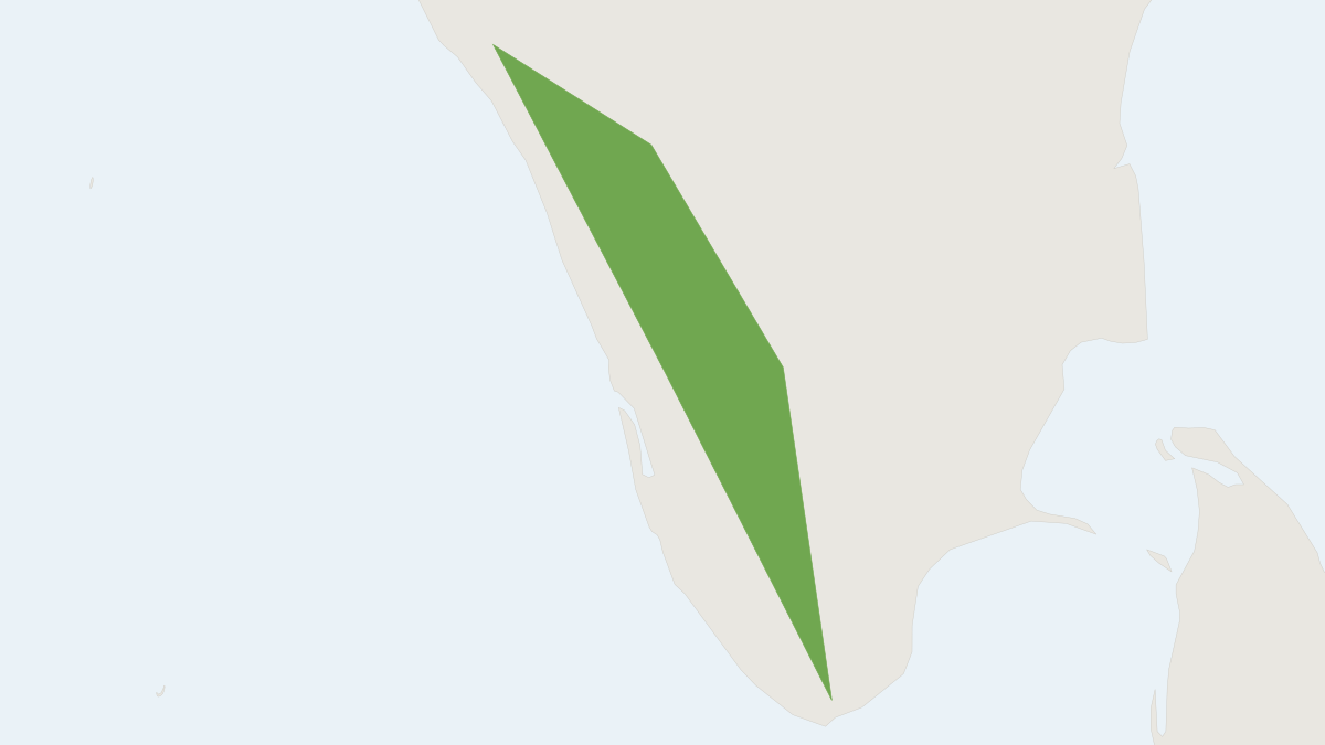 Range map of the Nilgiri Langur (Semnopithecus johnii)