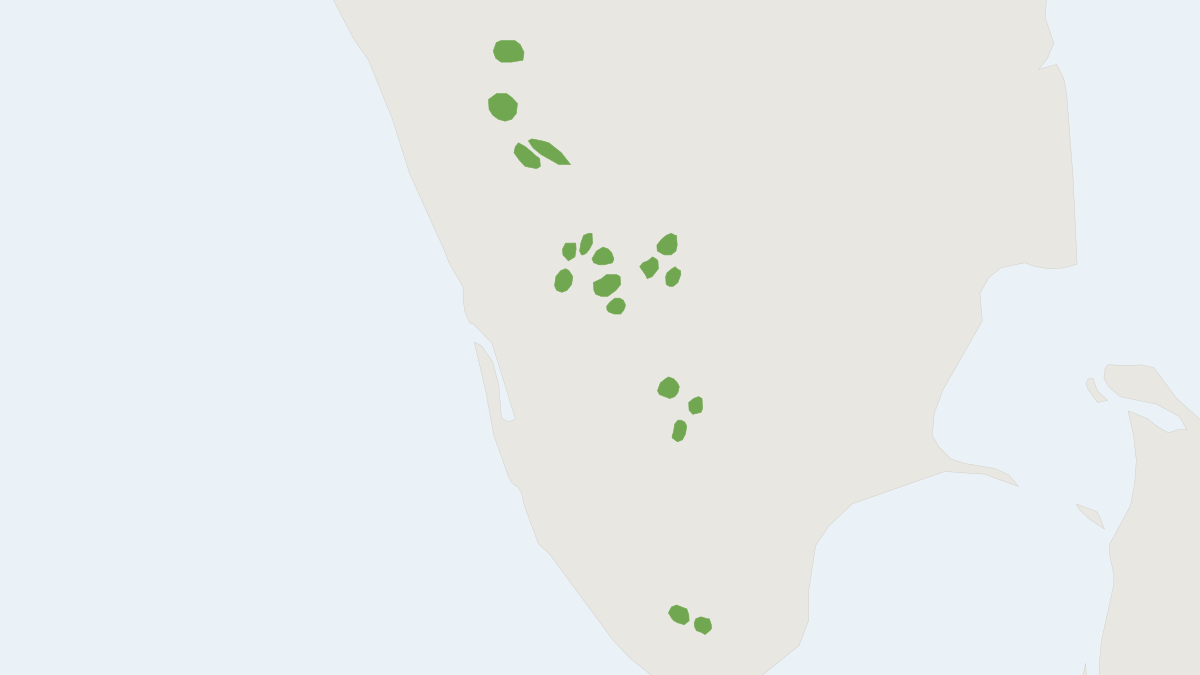 Range map of the Nilgiri Tahr (Nilgiritragus hylocrius)
