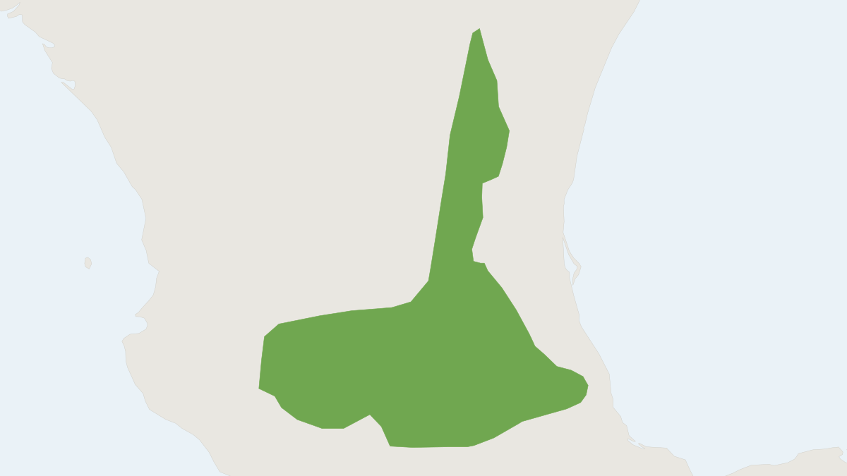 Range map of the Nimble-footed Deer Mouse (Peromyscus levipes)