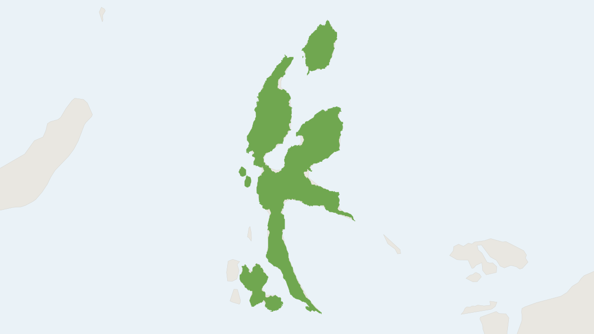 Range map of the North Moluccan Flying Fox (Pteropus caniceps)