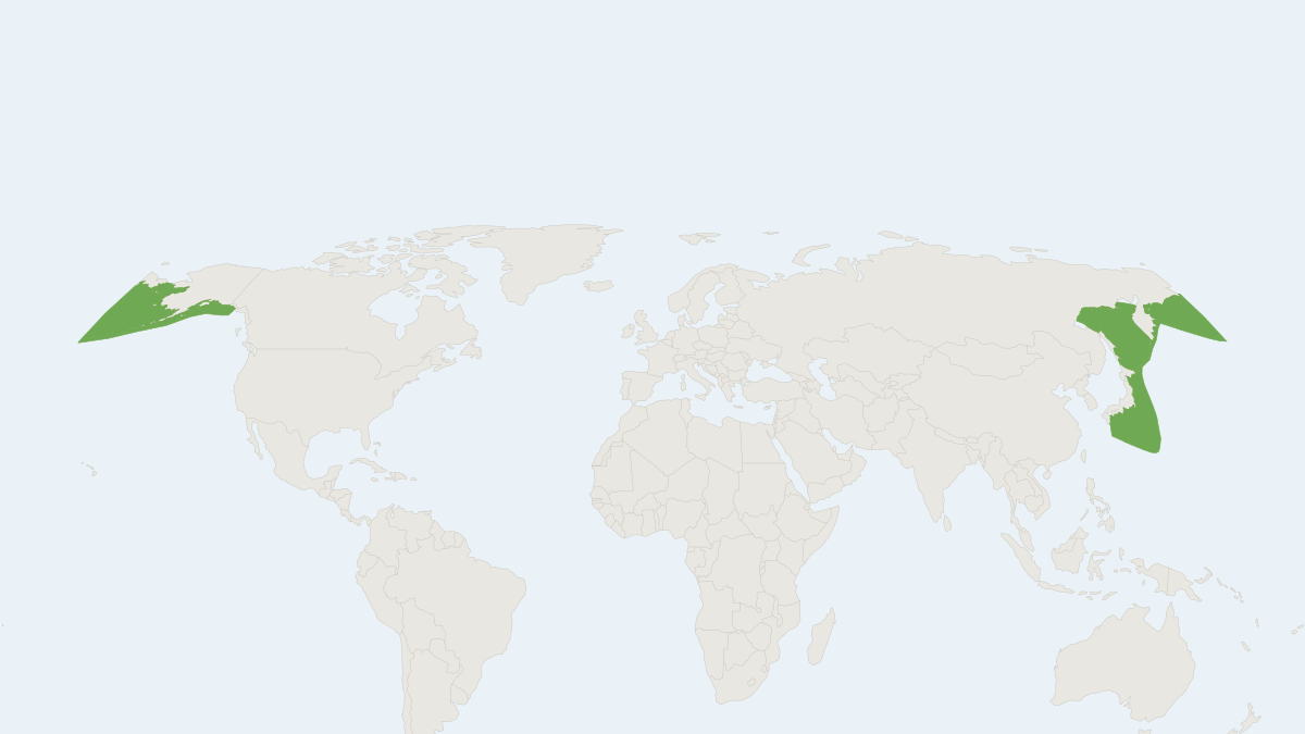 Range map of the North Pacific Right Whale (Eubalaena japonica)