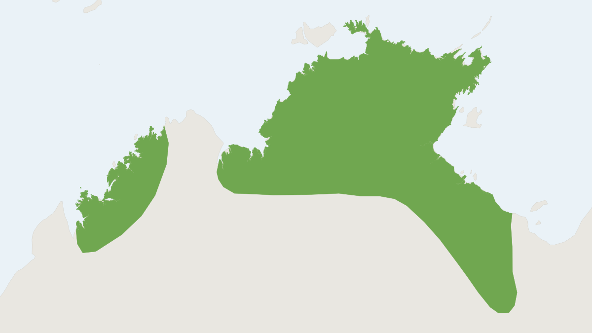 Range map of the Northern Leaf-nosed Bat (Hipposideros stenotis)