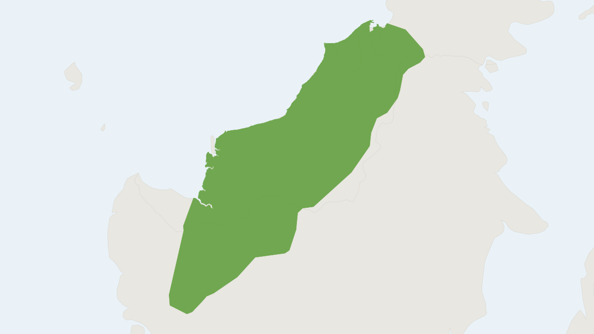 Range map of the Northern Long-footed Treeshrew (Tupaia longipes)