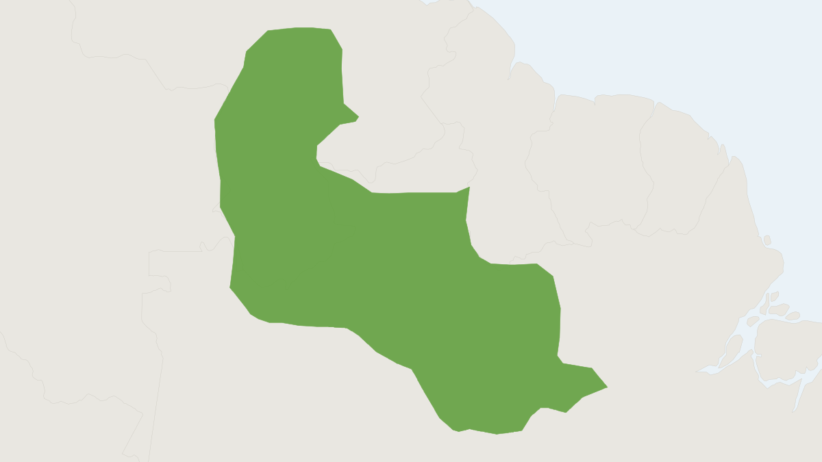 Range map of the Northern Night Monkey (Aotus trivirgatus)