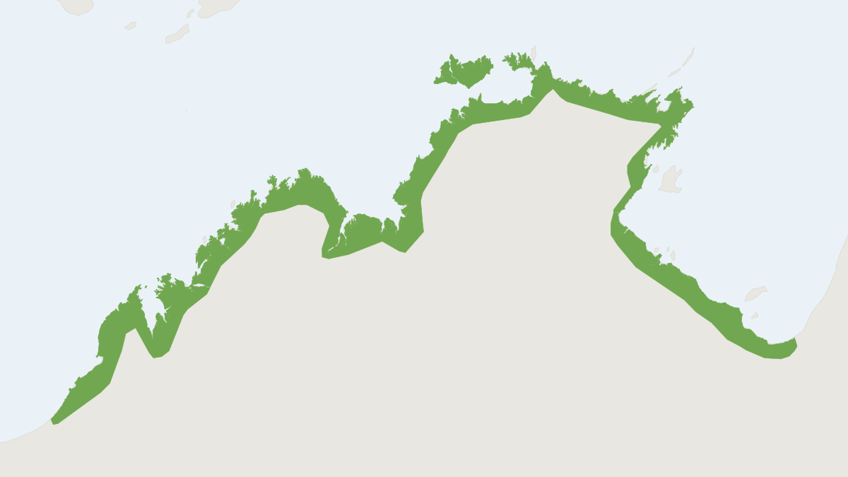 Range map of the Northern Pipistrelle (Pipistrellus westralis)