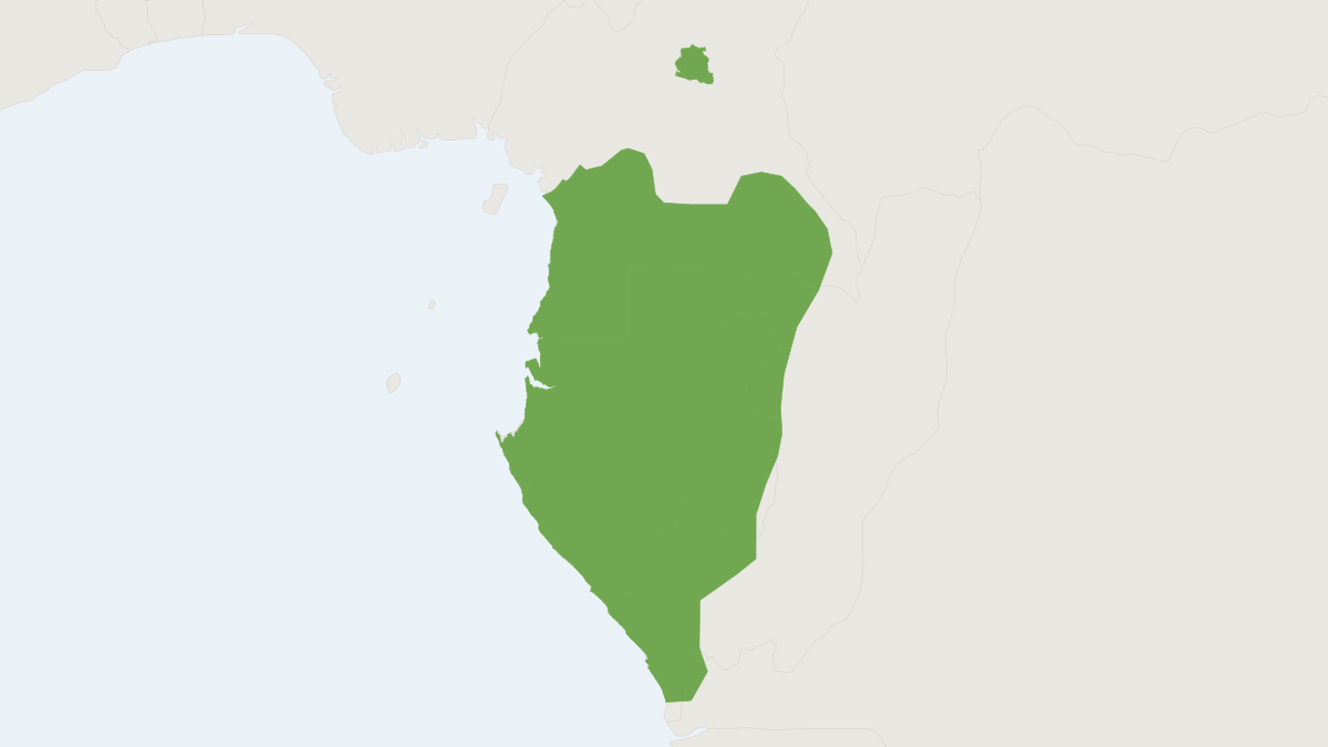 Range map of the Northern Talapoin Monkey (Miopithecus ogouensis)