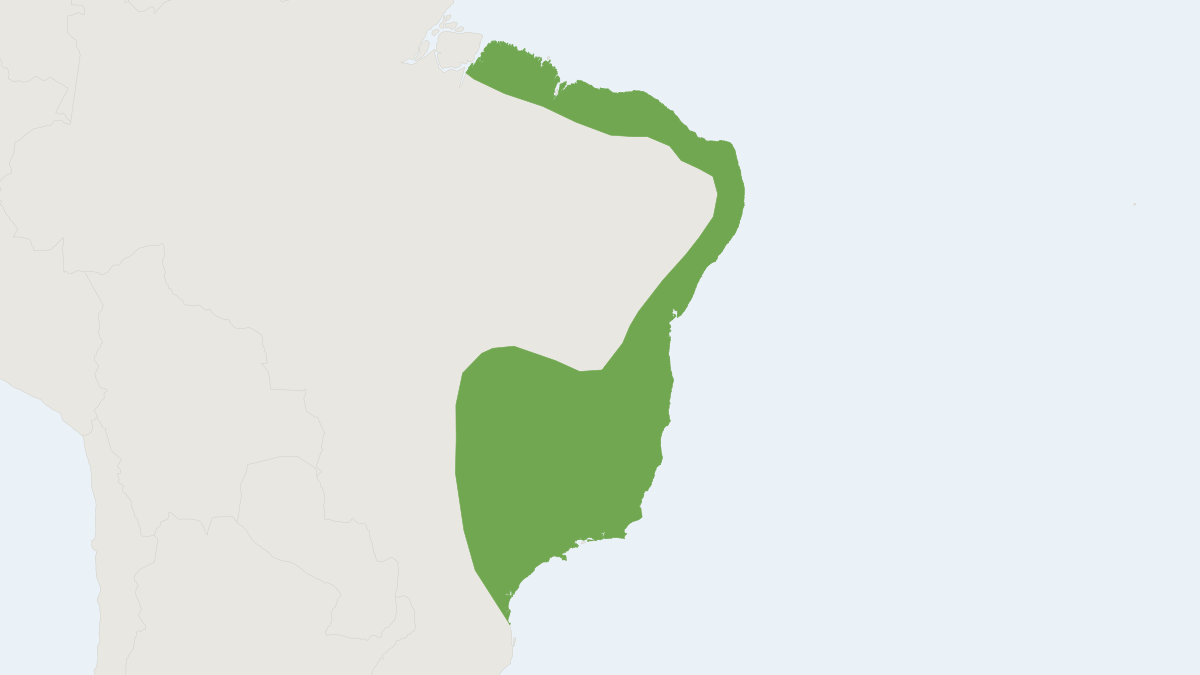 Range map of the Northern Three-striped Opossum (Monodelphis americana)