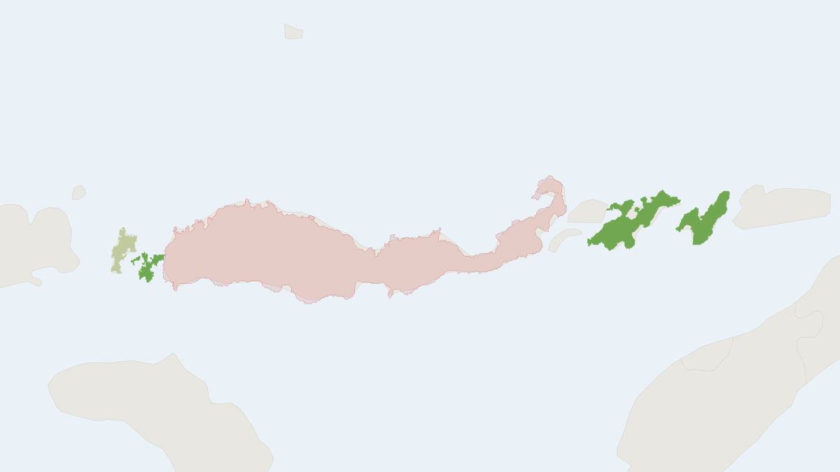 Range map of the Nusa Tenggara Komodomys (Komodomys rintjanus)