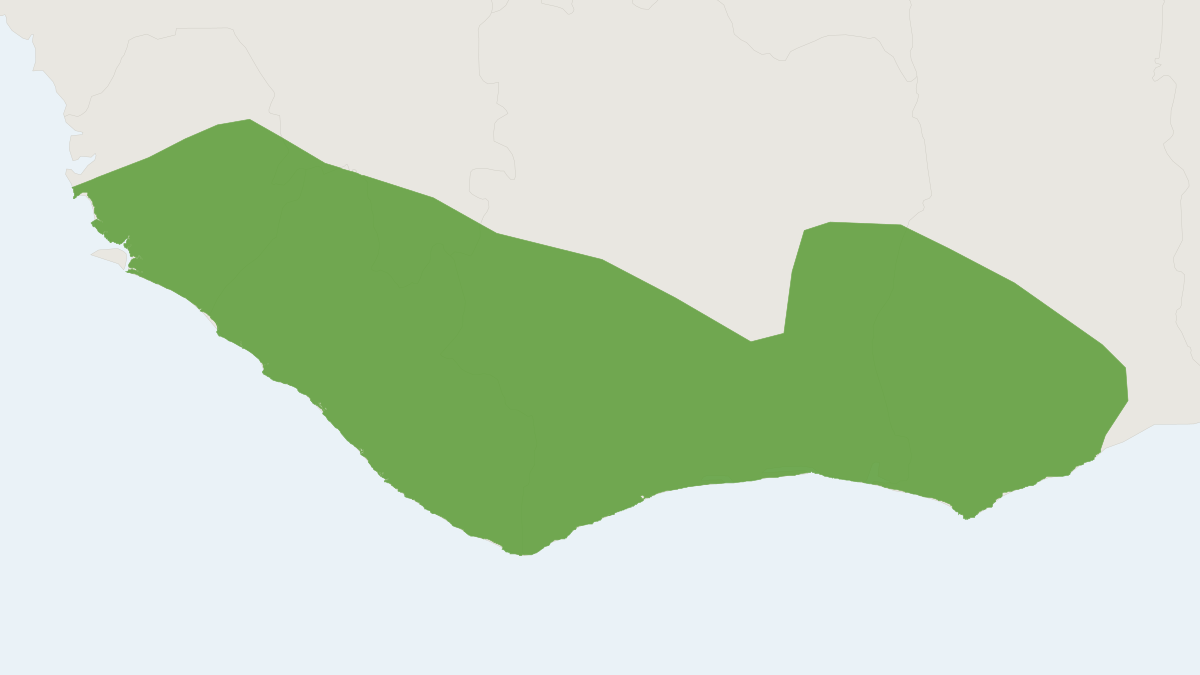 Range map of the Obscure White-toothed Shrew (Crocidura obscurior)
