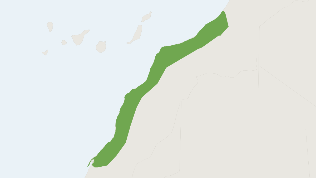 Range map of the Occidental Gerbil (Gerbillus occiduus)