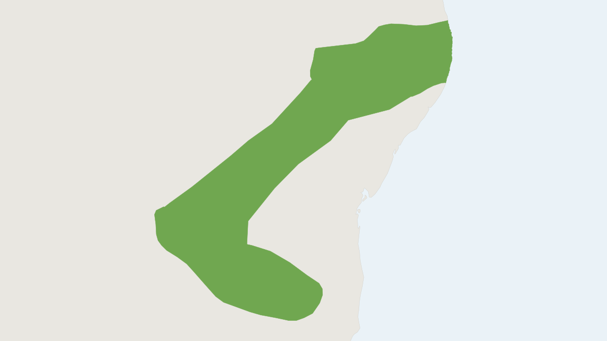 Range map of the Oligoryzomys stramineus (Oligoryzomys stramineus)