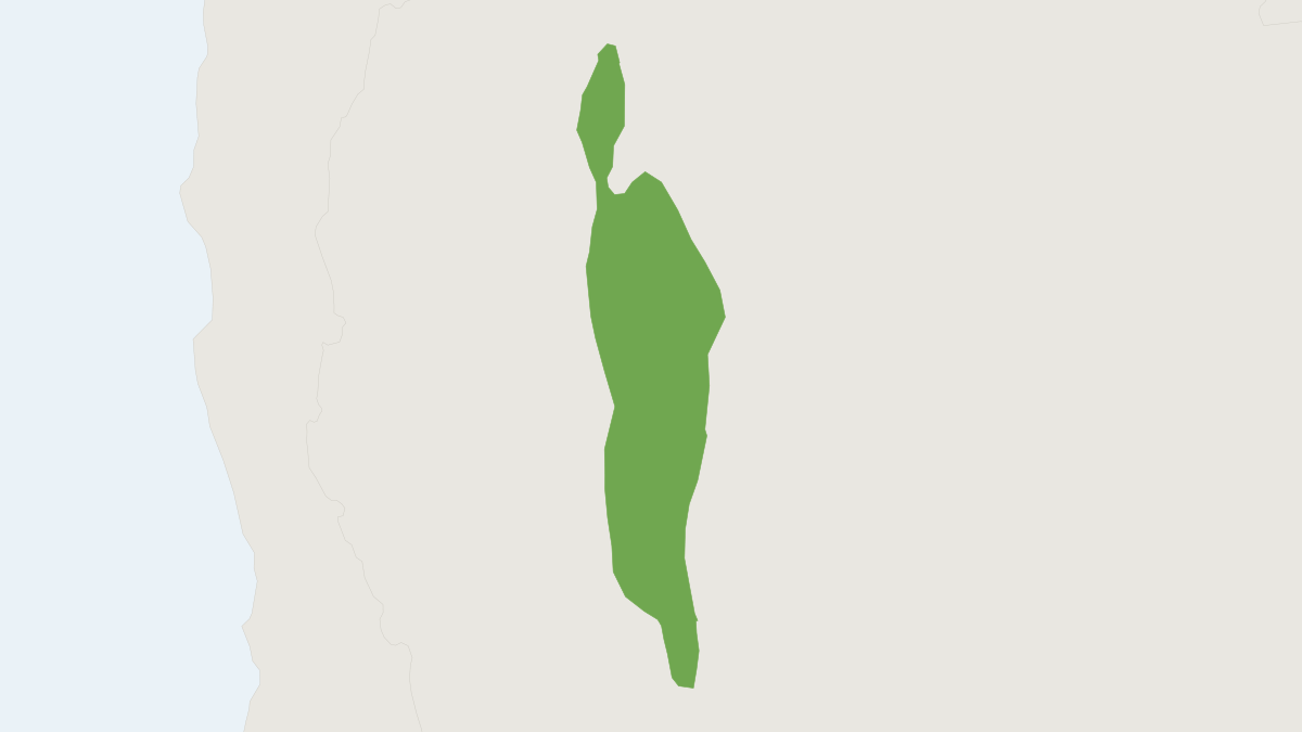 Range map of the Olrog's Pericote (Andalgalomys olrogi) covering Argentina