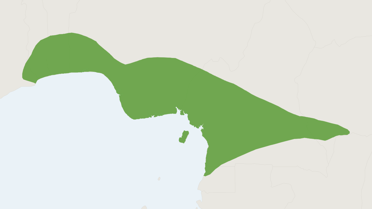 Range map of the Orange Headed Tree Squirrel (Funisciurus leucogenys)