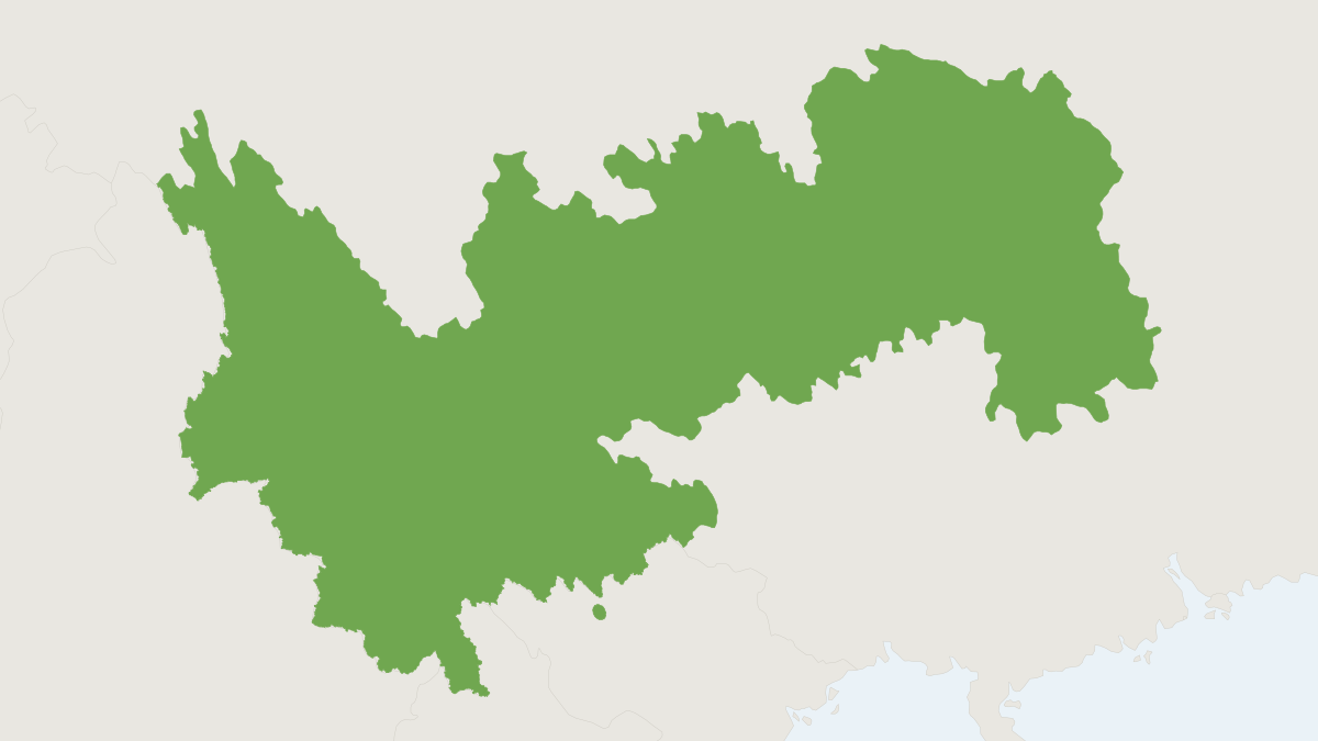 Range map of the Osgood's Horseshoe Bat (Rhinolophus osgoodi)