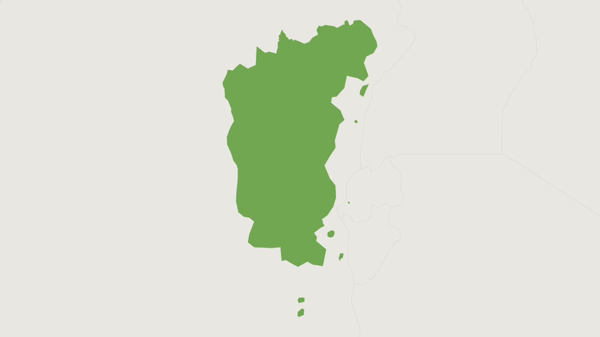 Range map of the Owl-faced Monkey (Cercopithecus hamlyni) covering Democratic Republic of the Congo and Rwanda
