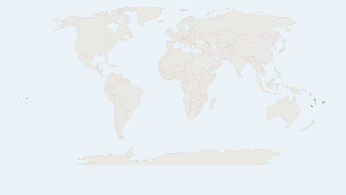 Range map of the Pacific Flying Fox (Pteropus tonganus)