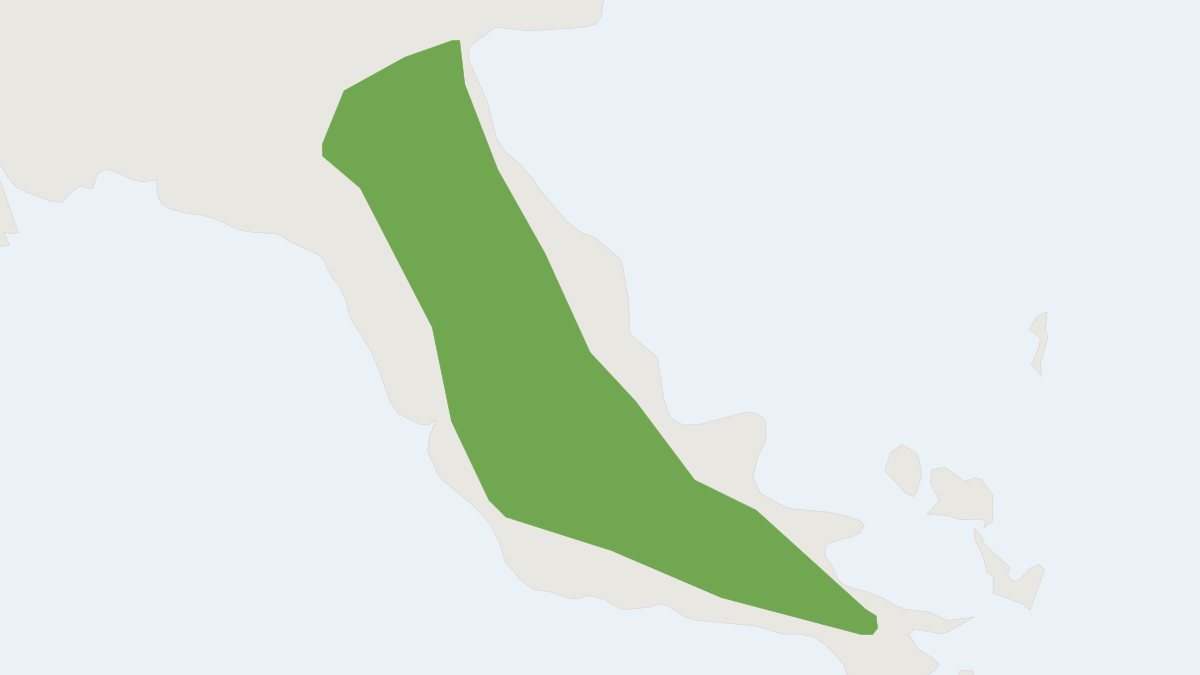 Range map of the Painted Ringtail (Pseudochirulus forbesi)