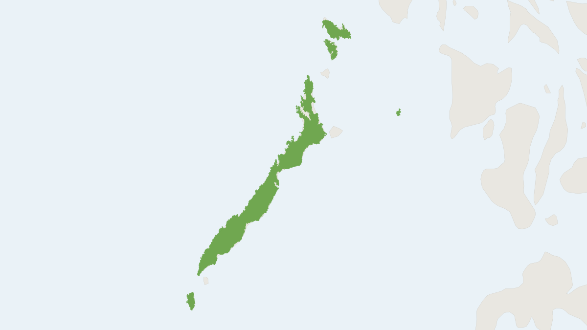 Range map of the Palawan Treeshrew (Tupaia palawanensis)