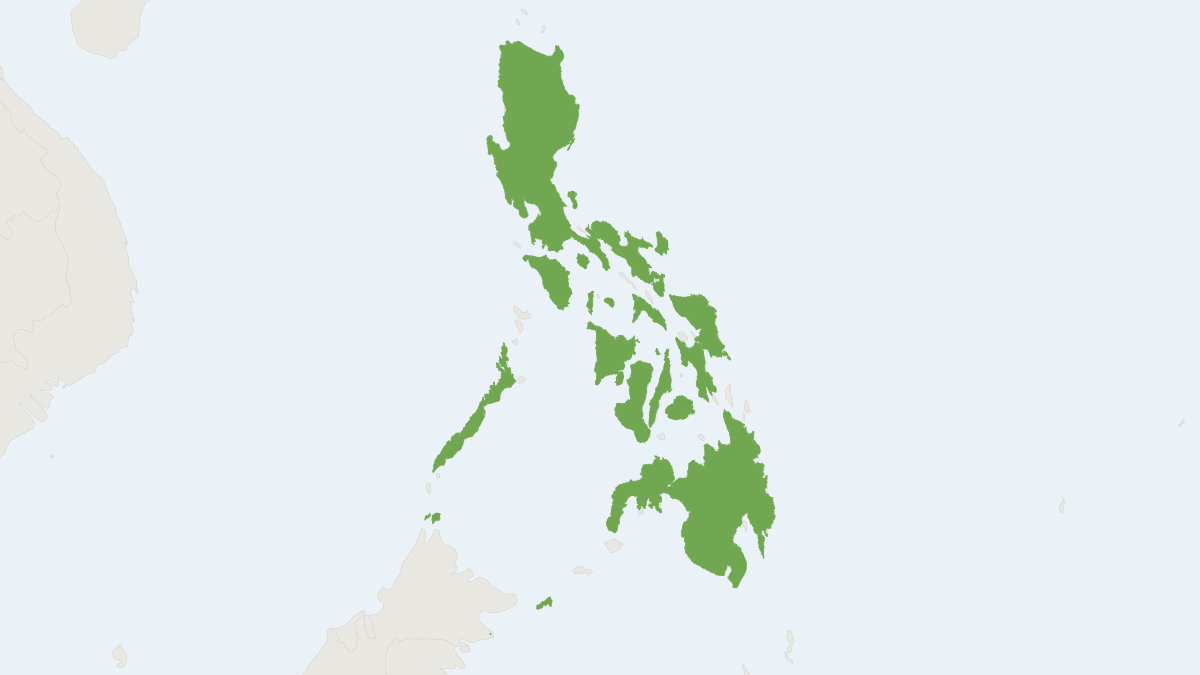 Range map of the Pallid Large-footed Myotis (Myotis macrotarsus)