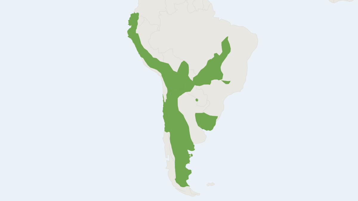 Range map of the Pampas Cat (Leopardus colocolo)
