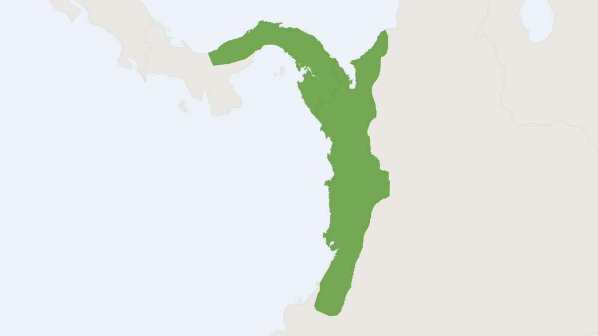Range map of the Panamanian Night Monkey (Aotus zonalis)