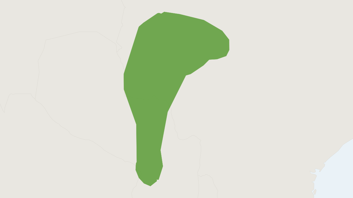 Range map of the Paraguayan Fat-tailed Mouse Opossum (Thylamys macrurus)