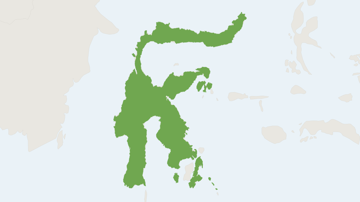 Range map of the Peleng Leaf-nosed Bat (Hipposideros pelingensis)