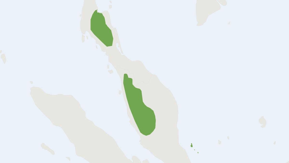 Range map of the Peninsular Horseshoe Bat (Rhinolophus robinsoni)