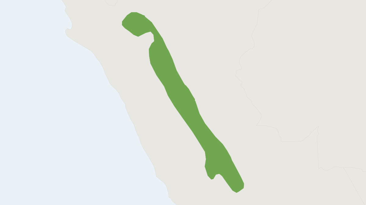 Range map of the Peruvian Rhipidomys (Rhipidomys modicus)