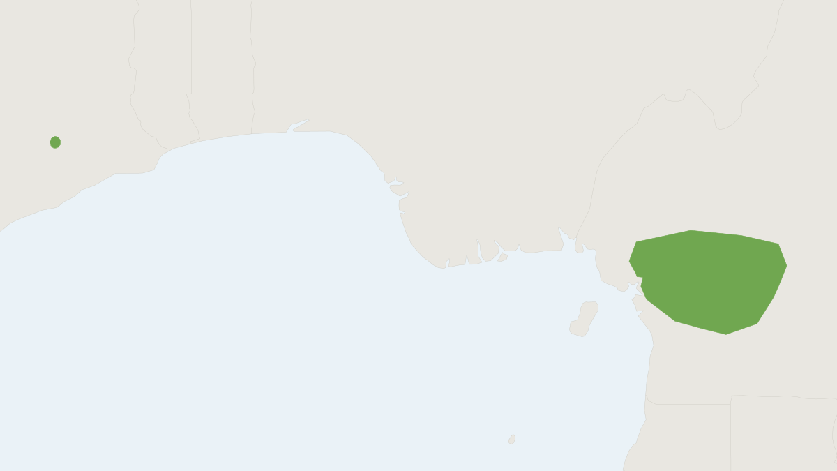 Range map of the Peterson's Mops Bat (Mops petersoni)