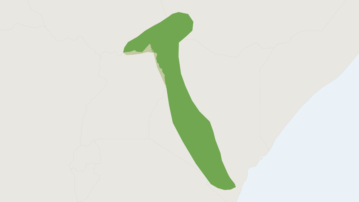 Range map of the Peters's Flat-headed Bat (Platymops setiger)