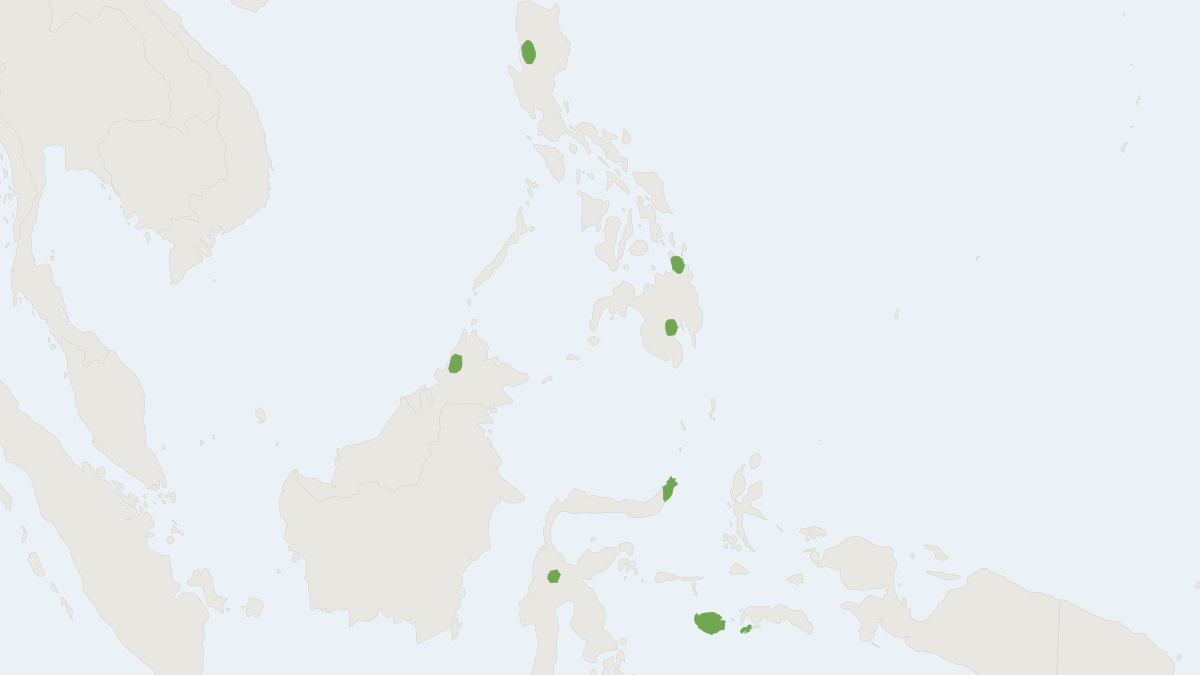 Range map of the Peters's Pipistrelle (Falsistrellus petersi)