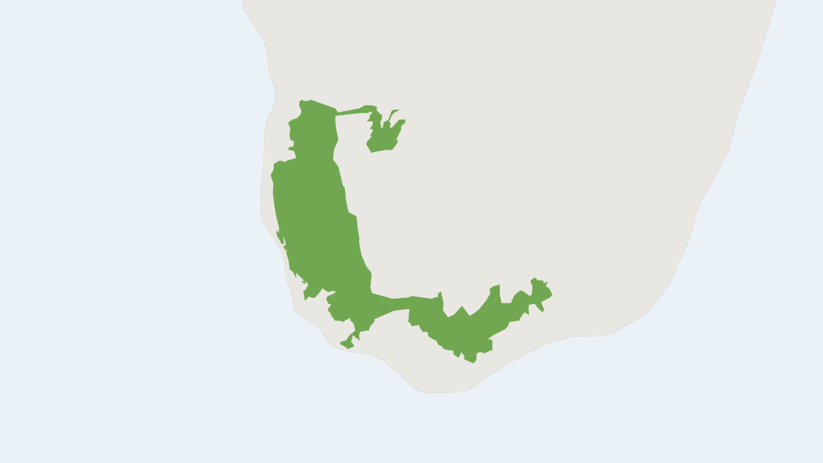 Range map of the Petter's Sportive Lemur (Lepilemur petteri)