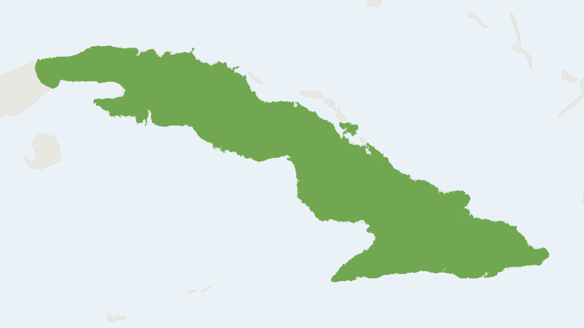 Range map of the Pfeiffer's Red Bat (Lasiurus pfeifferi)