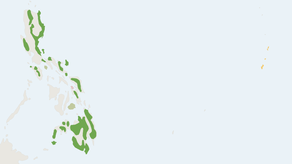Range map of the Philippine Deer (Rusa marianna) covering Philippines