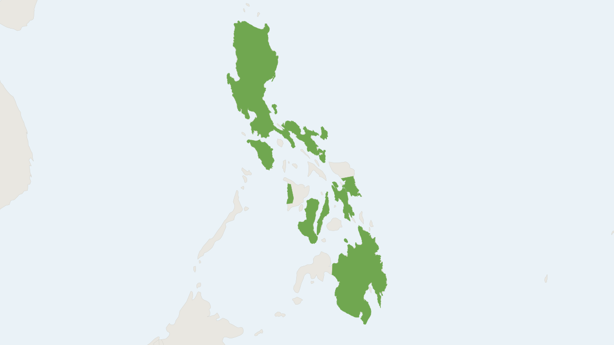 Range map of the Philippine Forest Horseshoe Bat (Rhinolophus inops)