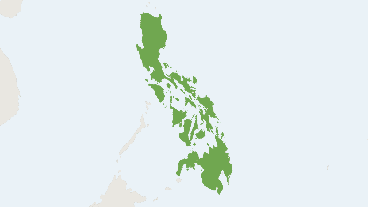Range map of the Philippine Forest Leaf-nosed Bat (Hipposideros obscurus)