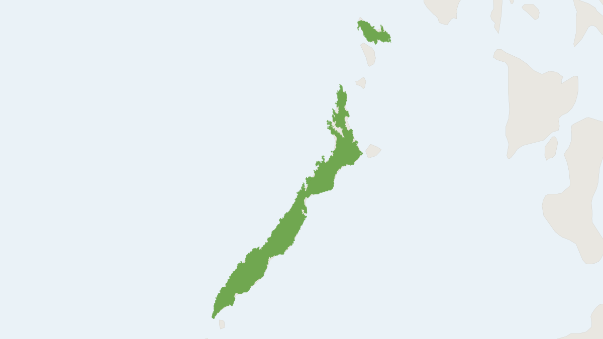 Range map of the Philippine Porcupine (Hystrix pumila)