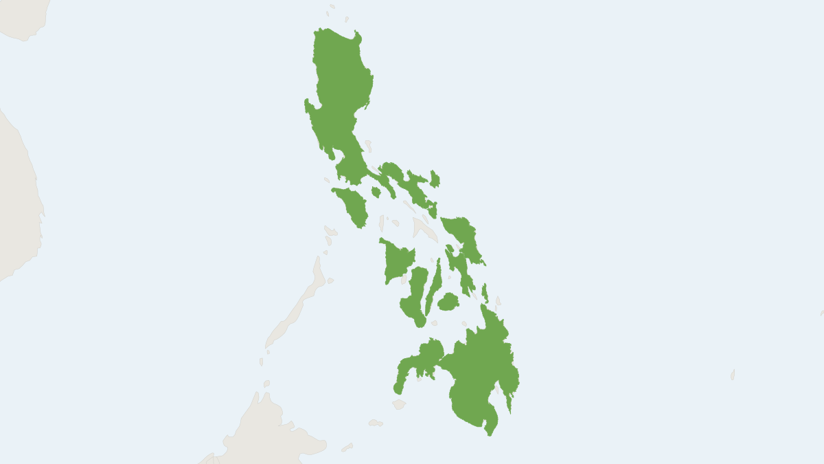 Range map of the Philippine Pygmy Fruit Bat (Haplonycteris fischeri)