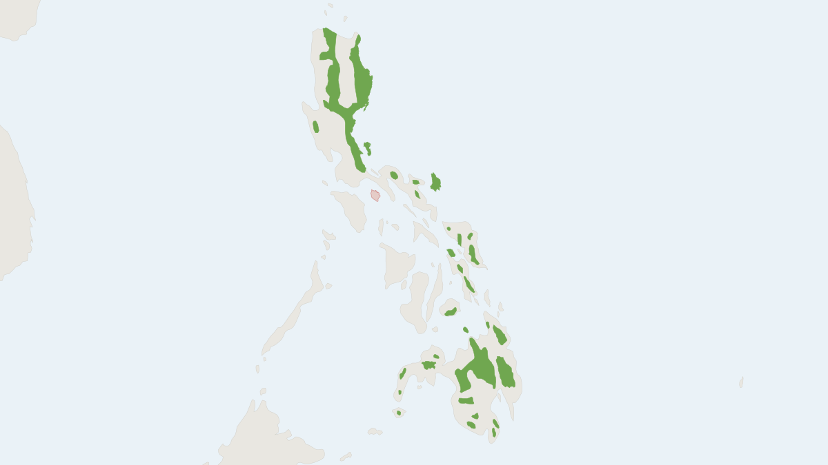 Range map of the Philippine Warty Pig (Sus philippensis)