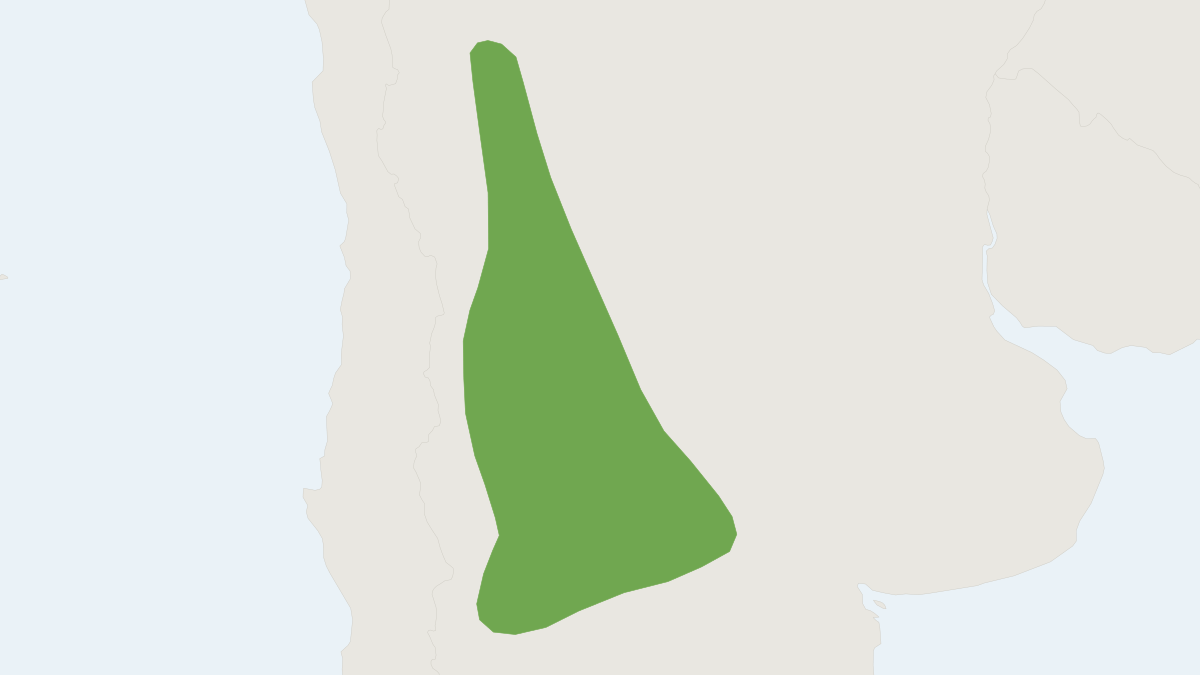 Range map of the Plains Viscacha Rat (Tympanoctomys barrerae)